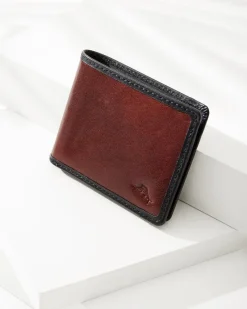 Tommy Bahama Contrast Binding Slimfold Wallet Black/Cognac Online