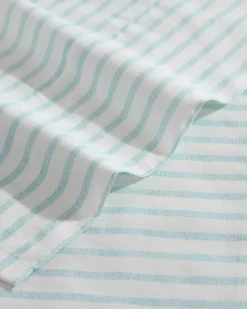 Tommy Bahama Cool Beach Stripe 4-Piece Queen Sheet Set Stripe Blue Outlet
