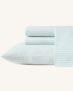 Tommy Bahama Cool Beach Stripe 4-Piece Queen Sheet Set Stripe Blue Outlet