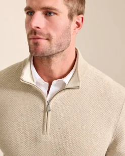 Tommy Bahama Coolside Legend Half-Zip IslandZone® Sweater Rustic Linen Best