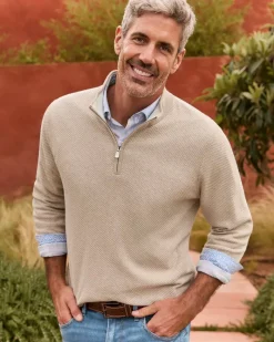 Tommy Bahama Coolside Legend Half-Zip IslandZone® Sweater Rustic Linen Best