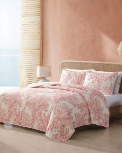 Tommy Bahama Coral Garden Reversible 2-Piece Twin Quilt Set Orange Discount