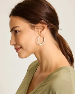 Tommy Bahama Coral Isles Turquoise Bead Hoop Earrings Gold Online