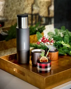 Tommy Bahama Corkcicle® 36-oz. Travel Thermos With Built-In Cups Slate New