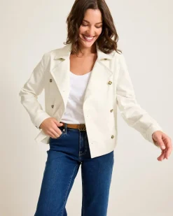 Tommy Bahama Cotton Twill Cropped Peacoat White Clearance