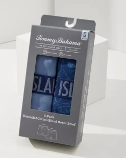 Tommy Bahama Cotton-Modal Boxer Briefs - 2-Pack Dark Denim