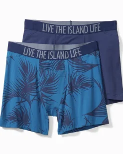 Tommy Bahama Cotton-Modal Boxer Briefs - 2-Pack Blue Print
