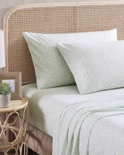 Tommy Bahama Crane Flower 4-Piece Queen Sheet Set Green Sale