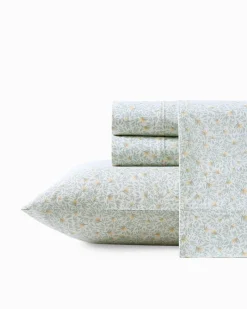 Tommy Bahama Crane Flower 4-Piece Queen Sheet Set Green Sale