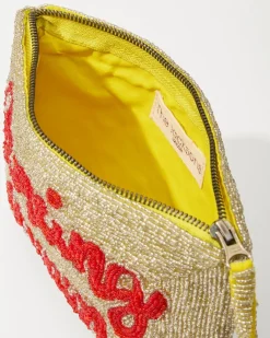 Tommy Bahama Dancing Queen Beaded Clutch Gold Best