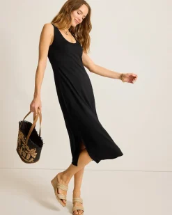 Tommy Bahama Darcy Midi Dress Black New