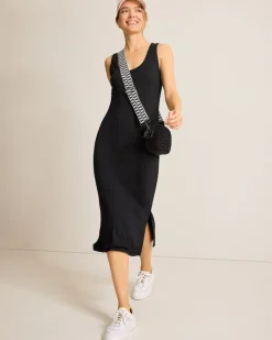 Tommy Bahama Darcy Midi Dress Black New