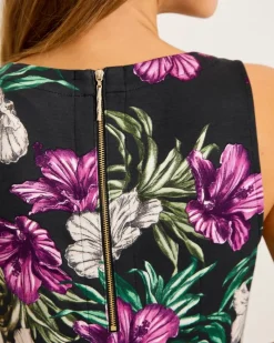 Tommy Bahama Darcy Villa Garden V-Neck Sheath Dress Black Best