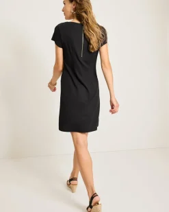 Tommy Bahama Darcy V-Neck Short Dress Black New