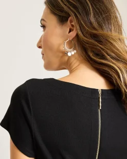 Tommy Bahama Darcy V-Neck Short Dress Black New