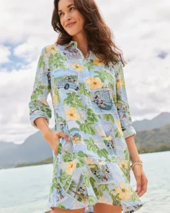 Tommy Bahama Disney Coastalina Postcard to Paradise Linen Dress Continental Online