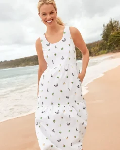 Tommy Bahama Disney Nova Wave Beach Cruiser Midi Dress White Best
