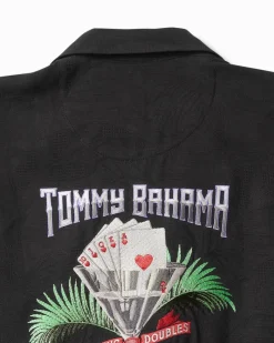 Tommy Bahama Drinking Doubles Silk Camp Shirt Black Hot