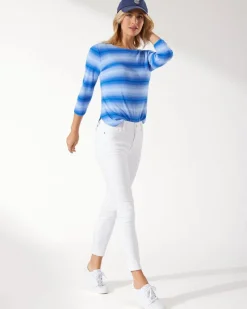 Tommy Bahama Ella Twill High-Rise Ankle Jeans White Outlet