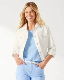 Tommy Bahama Ella Twill Jean Jacket White New