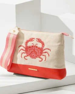 Tommy Bahama Embroidered Carina Wristlet Red Crab Hot