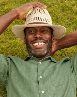 Tommy Bahama Ezra Vented Panama Hat Unbleached Clearance