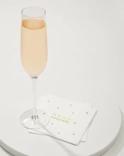 Tommy Bahama Fa-La-La Cocktail Napkins White Clearance