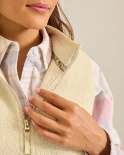 Tommy Bahama Faux Sherpa Hybrid Vest New Ecru Best