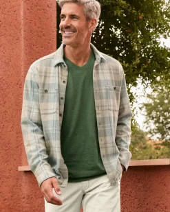 Tommy Bahama Fireside Modesto Stretch Flannel Shirt Wind's Breath Discount