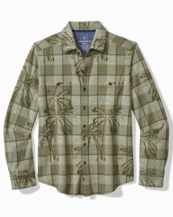 Tommy Bahama Fireside Palm Springs Stretch Flannel Shirt Tea Leaf Hot