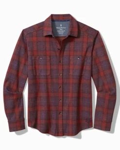 Tommy Bahama Fireside San Miguel Stretch Flannel Shirt Rhododendron Clearance