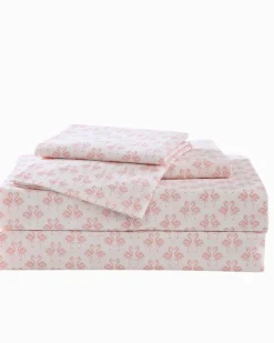 Tommy Bahama Flamingle 4-Piece King Sheet Set Pink New