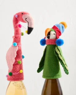 Tommy Bahama Flamingo & Parrot Bottle Topper Set Multicolor Clearance