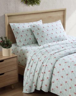Tommy Bahama Flamingo Santa 4-Piece King Sheet Set Red/Green Online