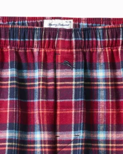 Tommy Bahama Flannel Plaid Boxers Beet Red Online