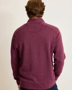 Tommy Bahama Flip Coast Reversible Half-Zip Sweatshirt Rum Berry Heather Hot