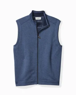 Tommy Bahama Flip Coast Reversible Vest Blue Note Heather Clearance