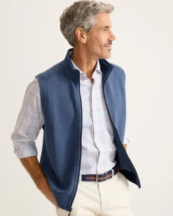 Tommy Bahama Flip Coast Reversible Vest Blue Note Heather Clearance