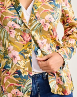 Tommy Bahama Flora Amora Satin Blazer Greek Olive Hot