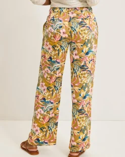 Tommy Bahama Flora Amora Satin Pants Greek Olive Clearance
