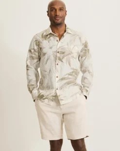 Tommy Bahama Flora Oasis Long-Sleeve Linen Shirt Pure Khaki