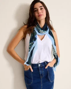 Tommy Bahama Foulard Patch Square Scarf Navy Hot