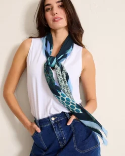Tommy Bahama Foulard Patch Square Scarf Navy Hot