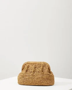 Tommy Bahama Frame Raffia Clutch Toast Best