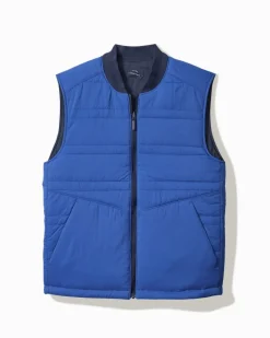 Tommy Bahama Fresno Flip Reversible Vest Ocean Deep Clearance