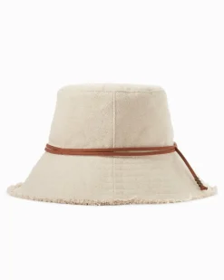 Tommy Bahama Fringed Bucket Hat Natural New