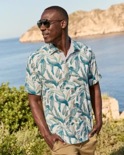 Tommy Bahama Frond Valley Silk Camp Shirt Sandstone Outlet
