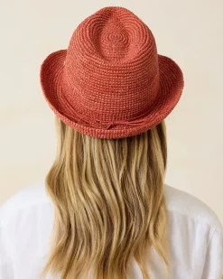 Tommy Bahama Gigi Crochet Raffia Hat Hibiscus Discount