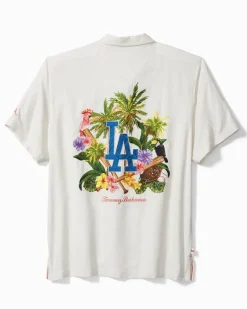Tommy Bahama Go Big or Go Home Silk Camp Shirt los_angeles_dodgers Sale