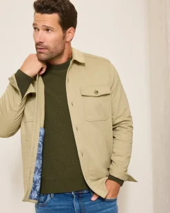 Tommy Bahama Harbor Point Shirt Jacket Stone Khaki Discount